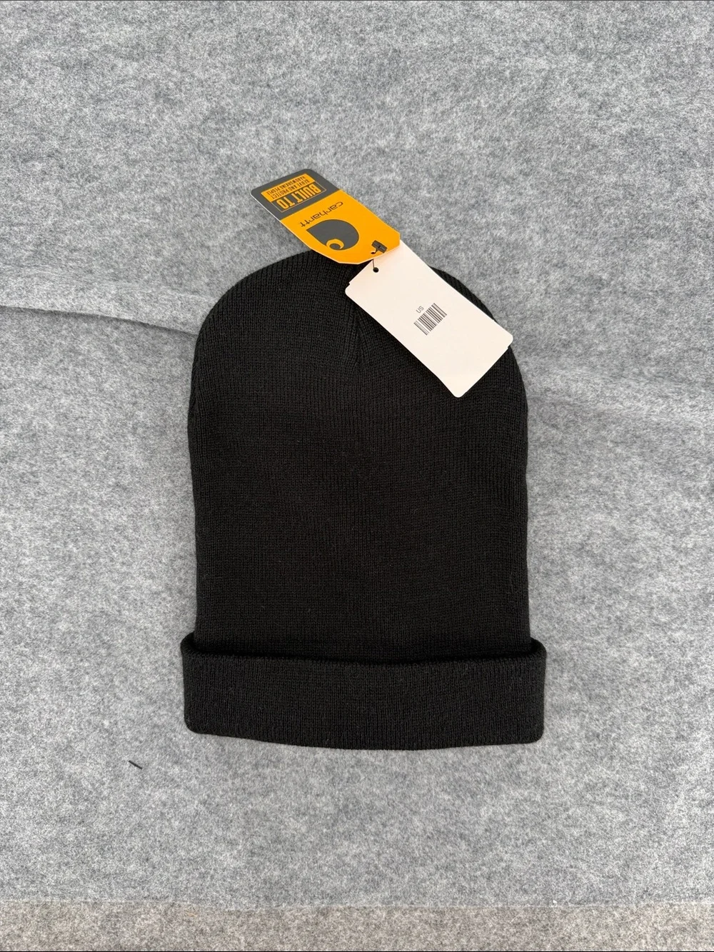 Carhartt Black Knit Cuffed Beanie with Logo Patch NWT One size